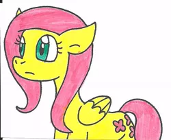 Size: 568x463 | Tagged: artist:cmara, derpibooru import, fluttershy, safe, solo, traditional art