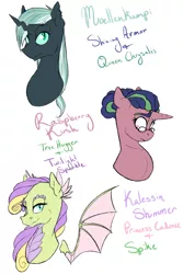 Size: 2000x3000 | Tagged: artist:farewelldecency, crack shipping, derpibooru import, dracony, hybrid, interspecies, interspecies offspring, magical lesbian spawn, oc, offspring, parent:princess cadance, parent:queen chrysalis, parent:shining armor, parent:spike, parents:shining chrysalis, parents:spikedance, parent:tree hugger, parent:twilight sparkle, safe, unofficial characters only