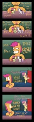 Size: 1400x4956 | Tagged: safe, artist:lamia, derpibooru import, apple bloom, dizzy twister, orange swirl, scootaloo, sweetie belle, :o, and then they all kissed, boop, caught, comic, derp, doll, faic, female, frown, grin, hoof hold, lesbian, me gusta, noseboop, now kiss, open mouth, scootaloo's parents, shipper on deck, shipping, smiling, smirk, spaceballs the tag, sweetiebloom, toy, wide eyes, wishful thinking