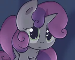 Size: 1250x1000 | Tagged: anxious, artist:spikedmauler, cute, derpibooru import, diasweetes, frown, go ask sweetie belle, nervous, safe, scared, solo, sweetie belle