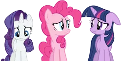 Size: 4000x2015 | Tagged: artist:likonan, derpibooru import, pinkie pie, rarity, safe, simple background, transparent background, twilight sparkle, vector