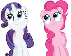 Size: 4000x3147 | Tagged: artist:likonan, derpibooru import, looking up, pinkie pie, rarity, safe, simple background, transparent background, vector