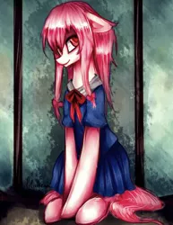 Size: 400x518 | Tagged: artist:liliumena, crossover, derpibooru import, female, mare, mirai nikki, ponified, safe, solo, yuno gasai