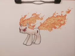 Size: 1280x960 | Tagged: angry, artist:kittyhawk-contrail, beans for dinner, derpibooru import, mane of fire, rapidash, rapidash twilight, safe, solo, traditional art, twilight sparkle