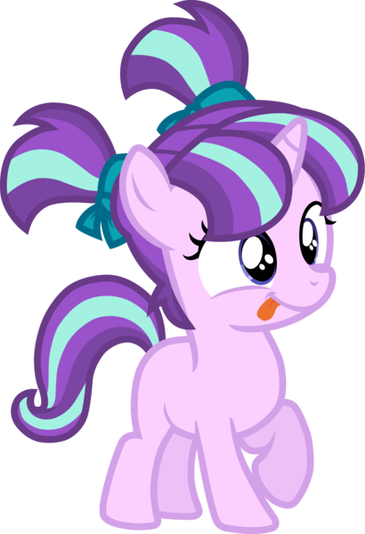 Size: 1345x1966 | Tagged: safe, artist:davidsfire, derpibooru import, starlight glimmer, pony, unicorn, :p, cute, female, filly, filly starlight glimmer, glimmerbetes, pigtails, raised hoof, silly, silly pony, simple background, smiling, solo, tongue out, transparent background, vector, younger