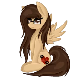 Size: 500x500 | Tagged: safe, artist:blocksy-art, derpibooru import, oc, oc:lightning chaser, unofficial characters only, pegasus, pony, glasses, sitting, solo, wings