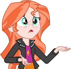 Size: 4344x4242 | Tagged: safe, artist:mkogwheel, derpibooru import, sunset shimmer, equestria girls, absurd resolution, alternate hair color, freckles, ginger, human coloration, natural hair color, realism edits, redhead, simple background, solo, sunset ginger, transparent background, vector