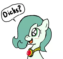 Size: 640x600 | Tagged: suggestive, artist:ficficponyfic, derpibooru import, oc, oc:emerald jewel, unofficial characters only, earth pony, pony, colt quest, amulet, blushing, child, colt, cute, foal, implied foalcon, implied sex, male, question, reaction image, solo, vulgar, young