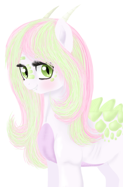 Size: 578x879 | Tagged: artist:unoriginai, cute, derpibooru import, dracony, hybrid, interspecies offspring, looking at you, oc, oc:lotus lullaby, offspring, parent:spike, parents:spikebelle, parent:sweetie belle, safe, simple background, solo, spike, transparent background