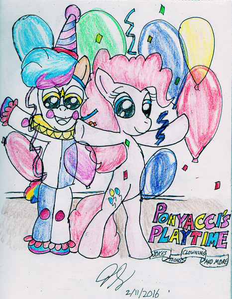 Size: 1257x1618 | Tagged: artist:heromewtwo, balloon, derpibooru import, logo, pinkie pie, ponyacci, safe, television