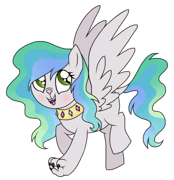 Size: 595x614 | Tagged: artist:unoriginai, crack shipping, derpibooru import, diamond dog, hybrid, interspecies offspring, offspring, parent:princess celestia, parent:rover, safe, simple background, solo, transparent background