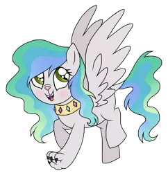 Size: 595x614 | Tagged: artist:unoriginai, crack shipping, derpibooru import, diamond dog, hybrid, interspecies offspring, offspring, parent:princess celestia, parent:rover, safe, simple background, solo, transparent background