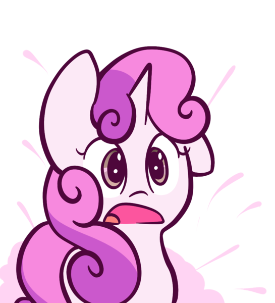 Size: 1000x1100 | Tagged: artist:spikedmauler, derpibooru import, floppy ears, go ask sweetie belle, open mouth, reaction image, safe, shock, shocked, simple background, solo, surprised, sweetie belle, transparent background