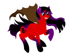 Size: 2550x1968 | Tagged: artist:luperpony13, blue star, commission, derpibooru import, donut steel, oc, oc:blue star, original species, red and black oc, safe, solo, splatter, unofficial characters only