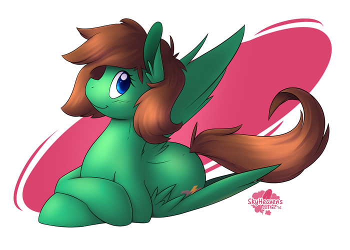 Size: 700x500 | Tagged: safe, artist:skyheavens, derpibooru import, oc, oc:viridian, unofficial characters only, pegasus, pony, commission, cute, solo