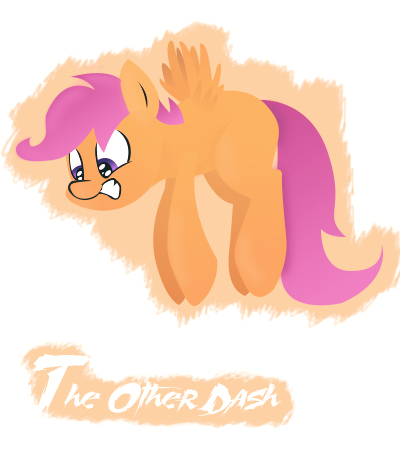 Size: 400x462 | Tagged: safe, artist:theotherdash, derpibooru import, scootaloo, grin, solo