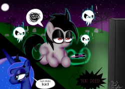 Size: 1280x914 | Tagged: artist:paulpeopless, derpibooru import, edge, gamer luna, get rekt, necromancer, oc, oc:paulpeoples, princess luna, safe