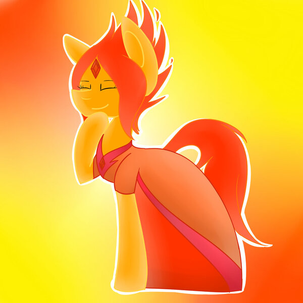 Size: 1024x1024 | Tagged: safe, artist:despotshy, derpibooru import, ponified, adventure time, clothes, dress, flame princess, solo