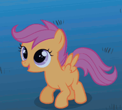Size: 445x400 | Tagged: animated, cute, cutealoo, derpibooru import, happy, jumping, safe, scootaloo, screencap, solo