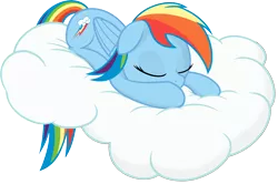 Size: 6000x3986 | Tagged: artist:slb94, artist:soveno, cloud, derpibooru import, rainbow dash, safe, simple background, sleeping, solo, transparent background, vector