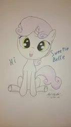 Size: 1080x1920 | Tagged: artist:keil2731, cute, derpibooru import, open mouth, safe, solo, sweetie belle, traditional art