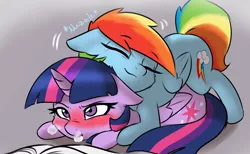 Size: 2452x1508 | Tagged: safe, artist:captainpudgemuffin, derpibooru import, edit, rainbow dash, twilight sparkle, twilight sparkle (alicorn), alicorn, pegasus, pony, :t, behaving like a cat, blushing, book, captainpudgemuffin is trying to murder us, context is for the weak, cropped, cute, dashabetes, eyes closed, female, floppy ears, fluffy, frown, glare, lesbian, non-consensual cuddling, nose wrinkle, nuzzling, prone, rubbing, shipping, smiling, twiabetes, twidash, unamused, weapons-grade cute