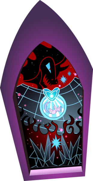 Size: 1291x2500 | Tagged: artist:bluetech, bad end, defeated, derpibooru import, doom, failed the test, falling, inkscape, king sombra, safe, simple background, stained glass, .svg available, the bad guy wins, the crystal empire, transparent background, twilight sparkle, vector