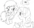 Size: 900x734 | Tagged: safe, artist:traditionaldrawfaglvl1, derpibooru import, apple bloom, scootaloo, sweetie belle, oc, oc:anonfilly, earth pony, pegasus, unicorn, cutie mark crusaders, earth pony oc, female, filly, floppy ears, gritted teeth, image, jpeg, lewd, lidded eyes, monochrome, open mouth, raised hoof