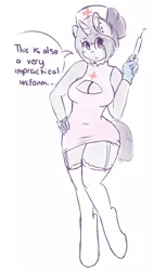 Size: 1093x1920 | Tagged: anthro, anthro oc, artist:wickedsilly, boob window, breasts, cleavage, derpibooru import, female, nurse, oc, oc:wicked silly, solo, solo female, suggestive, unguligrade anthro, unofficial characters only
