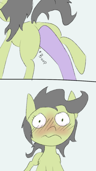 Size: 720x1280 | Tagged: questionable, artist:happy harvey, derpibooru import, twilight sparkle, oc, oc:anon, oc:anonfilly, bad touch, blushing, blushing profusely, boop, comic, dock, drawn on phone, female, filly, foalcon, frown, implied twilight sparkle, molestation, offscreen character, plot, raised tail, twilight is a foal fiddler, upset, wavy mouth