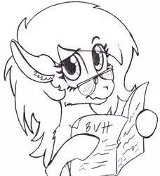 Size: 728x800 | Tagged: safe, artist:traditionaldrawfaglvl1, derpibooru import, oc, oc:anonfilly, unofficial characters only, cute, female, filly, glasses, newspaper