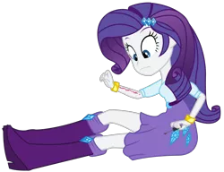 Size: 2056x1575 | Tagged: safe, artist:sketchmcreations, derpibooru import, rarity, equestria girls, rainbow rocks, boots, bracelet, clothes, distress, frown, high heel boots, jewelry, nail polish, simple background, sitting, skirt, solo, the worst possible thing, transparent background, vector