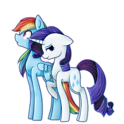 Size: 2500x2500 | Tagged: artist:applejacks2, derpibooru import, female, lesbian, rainbow dash, raridash, rarity, safe, shipping