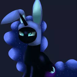 Size: 1500x1500 | Tagged: artist:king-sombrero, bunny ears, cute, derpibooru import, nightmare moon, safe, solo