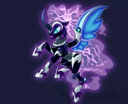 Size: 1217x986 | Tagged: android, artist:chickenwhite, derpibooru import, flying, megamare x, nightmare moon, safe, solo