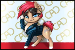 Size: 3600x2400 | Tagged: suggestive, artist:captainpudgemuffin, derpibooru import, oc, oc:avery softequine, unofficial characters only, pegasus, pony, clothes, cutie art crusaders, glasses, jacket, solo, sunglasses