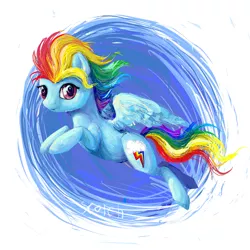 Size: 2000x2000 | Tagged: artist:solar-claw, derpibooru import, flying, rainbow dash, safe, solo