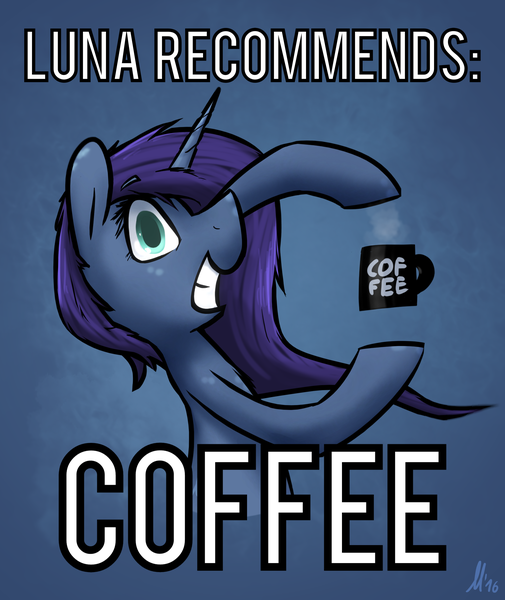 Size: 2314x2751 | Tagged: artist:loneless-art, coffee, cute, derpibooru import, food, luna loves coffee, princess luna, safe