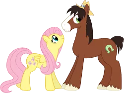 Size: 680x509 | Tagged: artist:thecheri, crack shipping, derpibooru import, female, fluttershy, male, safe, shipping, straight, trouble shoes, troubleshy
