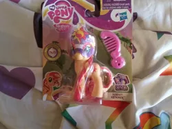 Size: 2592x1944 | Tagged: safe, derpibooru import, sunset shimmer, pony, brushable, hasbro, hub logo, hubble, the hub, toy