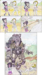 Size: 3272x5784 | Tagged: safe, artist:meiyeezhu, derpibooru import, sci-twi, twilight sparkle, robot, equestria girls, friendship games, atlas, attempted murder, backpack, battle suit, bloodknife, boulder, chase, clothes, comic, crystal prep academy uniform, dagger, firing, forest, funny, giant robot, glasses, gun, hair bun, help, help me, high heels, huge, knife, mech, nervous, now you fucked up, old master q, outdoors, overpowered, pistol, rock, ruger lcp, running, school uniform, serial killer, shocked, shooting, skirt, stockings, surprised, taser, this will end in death, this will end in pain, threatening, titan, titanfall, traditional art, tree, unexpected, weapon