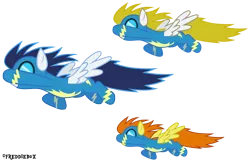 Size: 4627x3000 | Tagged: safe, artist:brony-works, derpibooru import, blaze, blue blazes, surprise, pegasus, pony, background pony, female, goggles, mare, wonderbolts, wonderbolts uniform