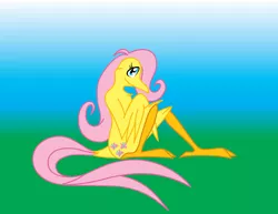 Size: 1100x850 | Tagged: artist:thelonecrow, birdified, derpibooru import, fluttershy, phoenix, safe, solo, species swap