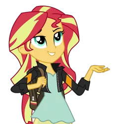 Size: 2891x3116 | Tagged: safe, artist:sketchmcreations, derpibooru import, sunset shimmer, equestria girls, friendship games, backpack, bedroom eyes, grin, raised eyebrow, simple background, smiling, solo, transparent background, vector