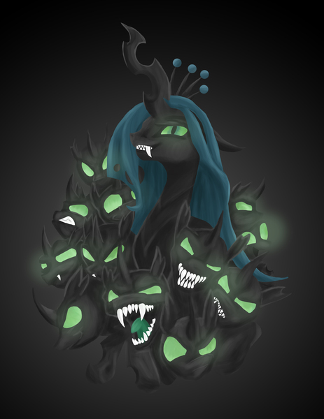 Size: 3442x4460 | Tagged: artist:dracowolf0-0, artist:kraden, changeling, derpibooru import, queen chrysalis, safe