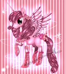 Size: 900x1020 | Tagged: safe, artist:aquagalaxy, derpibooru import, oc, unofficial characters only, alicorn, pony, alicorn oc, pink, solo