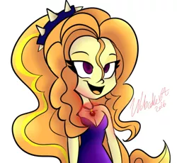 Size: 559x515 | Tagged: safe, artist:wubcakeva, derpibooru import, adagio dazzle, equestria girls, amulet, bare shoulders, cleavage, female, sleeveless, solo, strapless