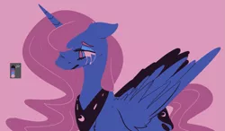 Size: 1101x642 | Tagged: artist:marshmellowcannibal, color palette challenge, derpibooru import, limited palette, princess luna, sad, safe, solo