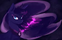 Size: 798x520 | Tagged: dead source, safe, artist:marshmellowcannibal, derpibooru import, princess luna, alicorn, pony, female, horn, jewelry, regalia, solo, stars, wings