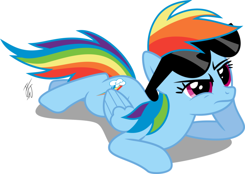 Size: 3000x2127 | Tagged: artist:mlp-scribbles, derpibooru import, lesson zero, prone, rainbow dash, safe, simple background, solo, sunglasses, transparent background, unamused, vector